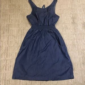 Denim dress with cutout Back